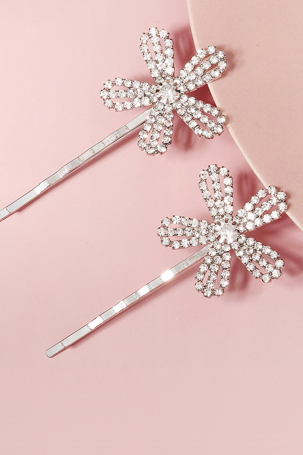 2pcs Flower Shaped Bridal Bangs Hairpins