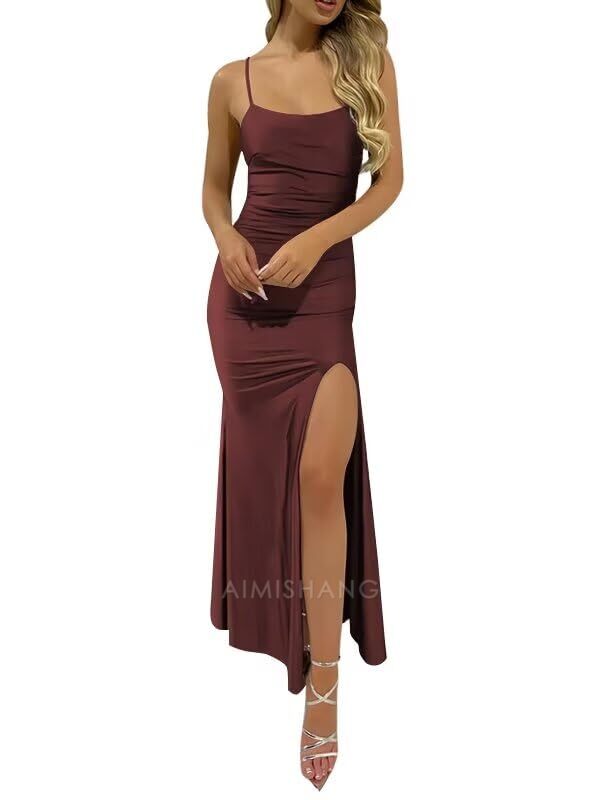 Aimishang Elegant Gowns Evening Dresses Long Prom Dresses Sheath Simple Party Dress With Slit