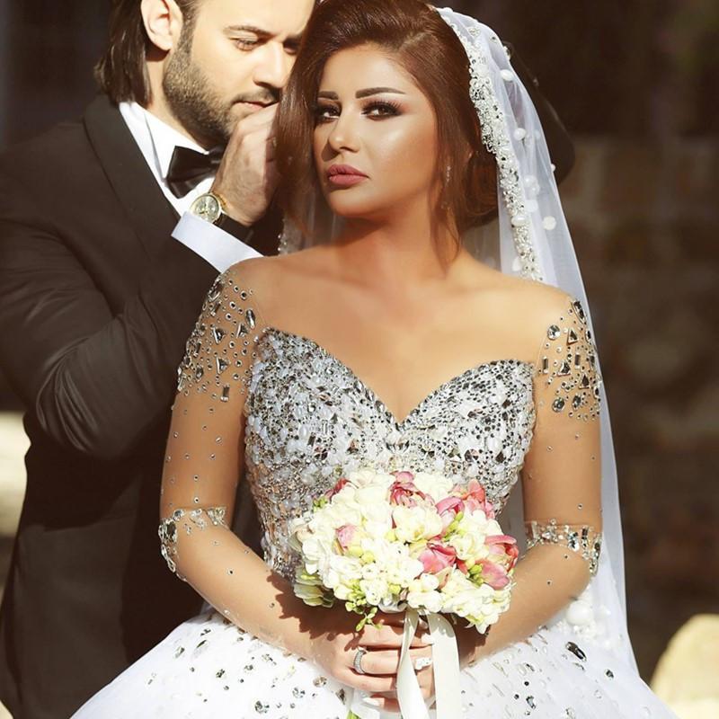 v neck off shoulder wedding dresses ball gowns pearl and crystal beaded