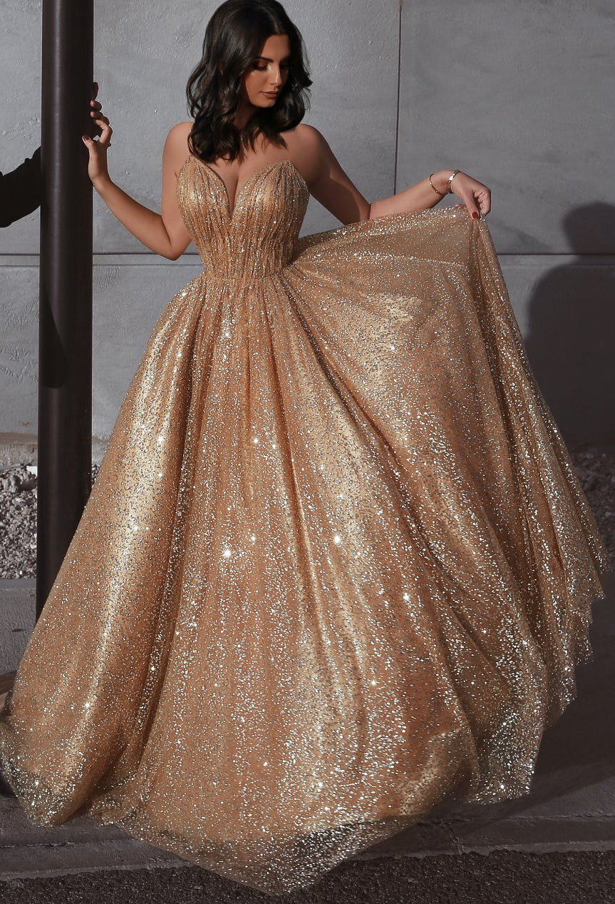2024 Sparkly Straps Tulle Long Prom Dresses with Open Back