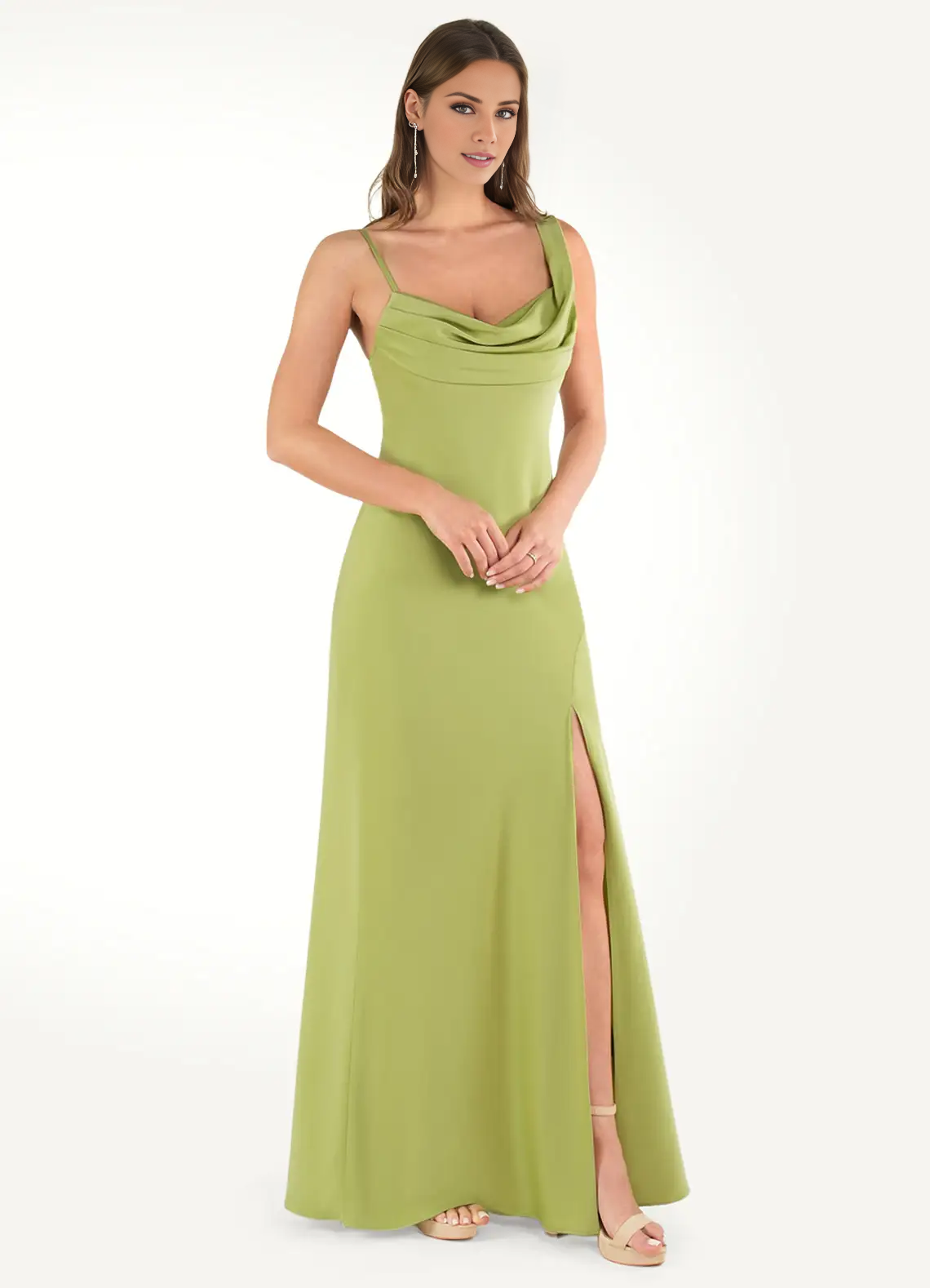 Jimiss asymmetrical neckline backless side slit and floor length Prom dress