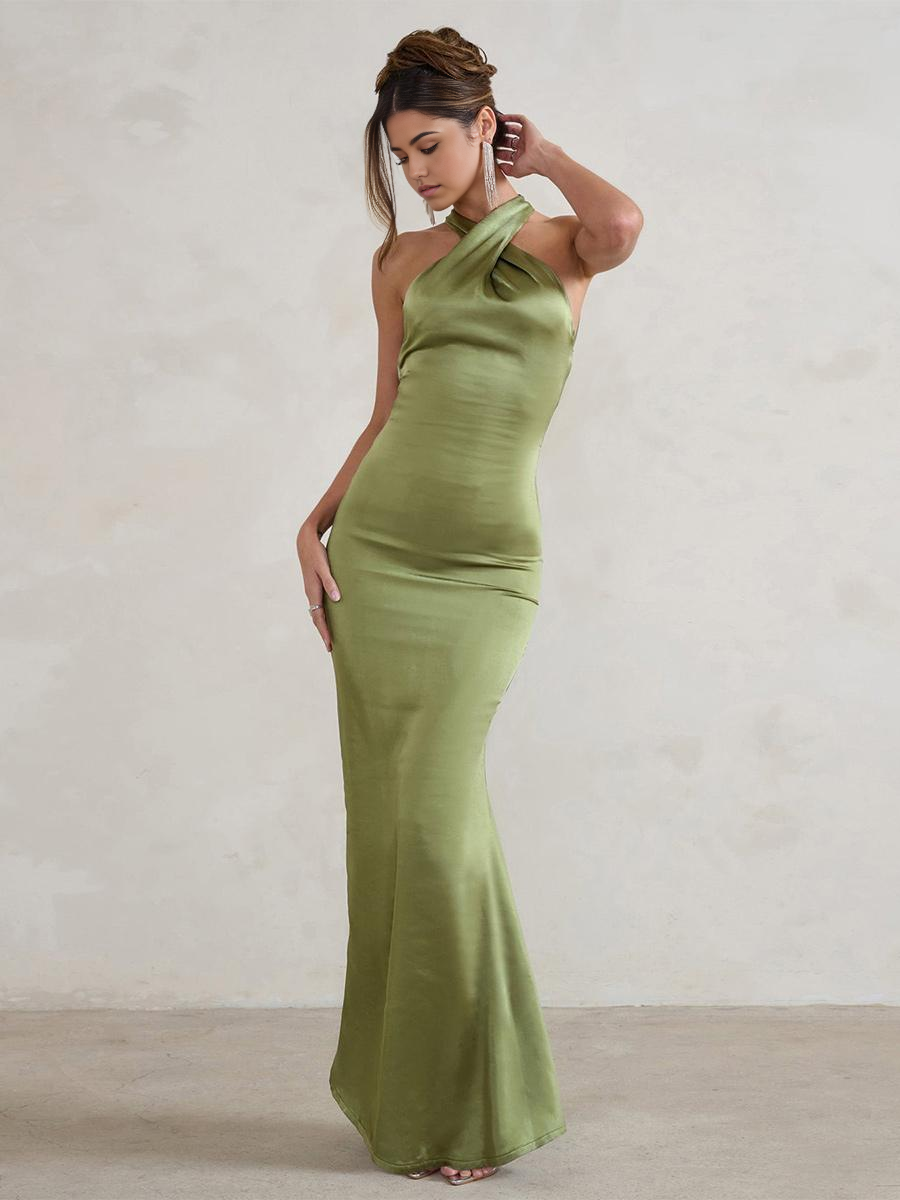 Mermaid Floor-Length Zipper Satin Wedding Party Dress formal dresses evening gown Bridesmaid Dresses