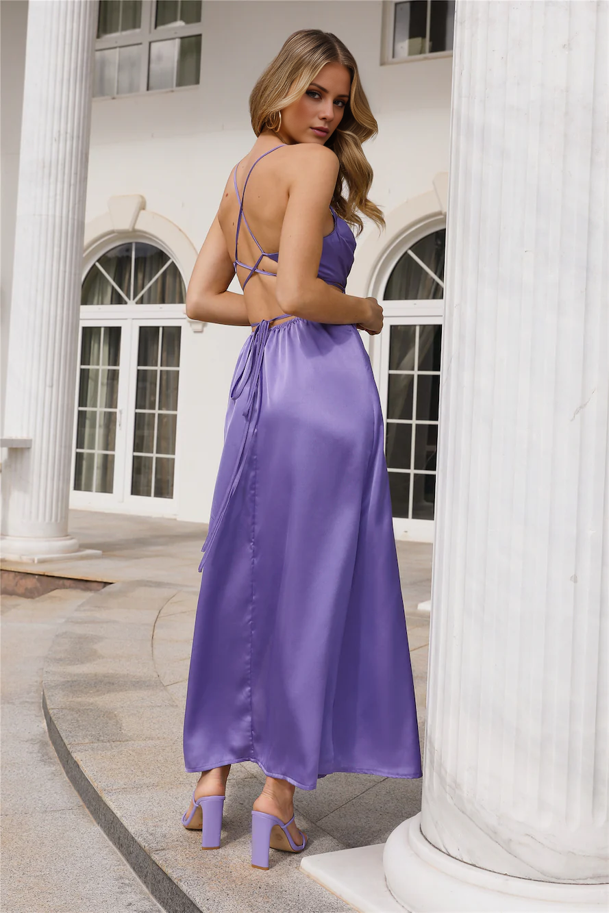 Jimiss A-line V-neck slim shoulder strap with exposed back and side slit long style Prom dress