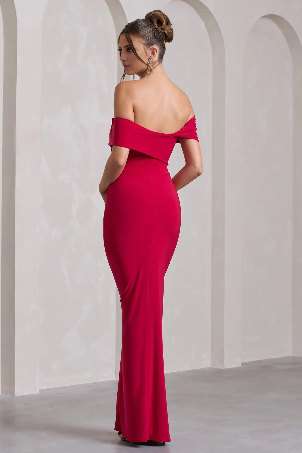 Asymmetric backless side slit and floor length evening dress - jimiss dress