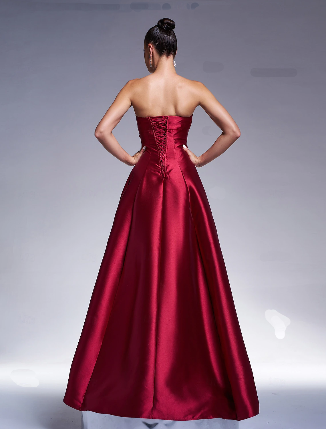 A-line evening gown sparkling dress formal and floor long sleeved strapless satin bow 2025 gowns evening dresses