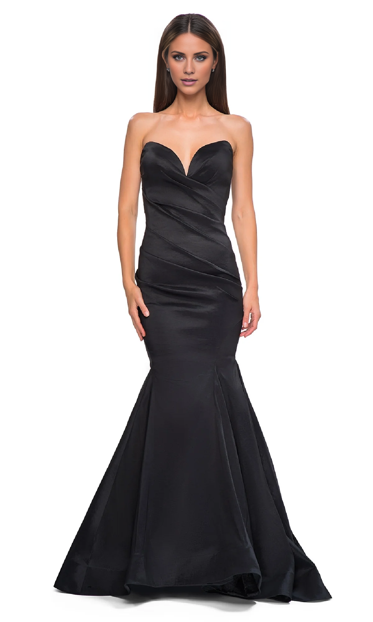 Jimiss off shoulder strapless mermaid satin and floor length evening dress