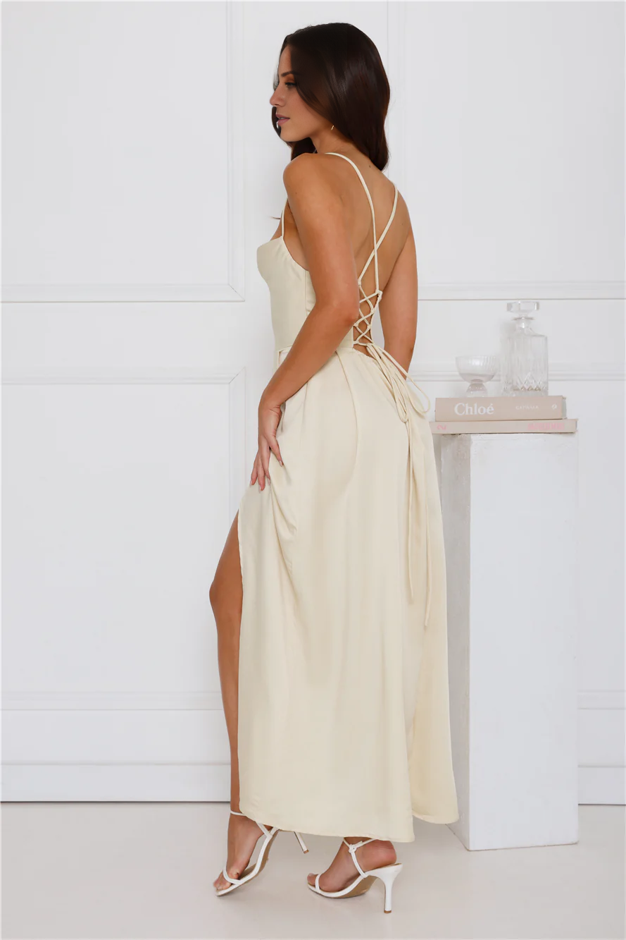 Jimiss asymmetrical neckline satin exposed back strap side slit long Prom dress