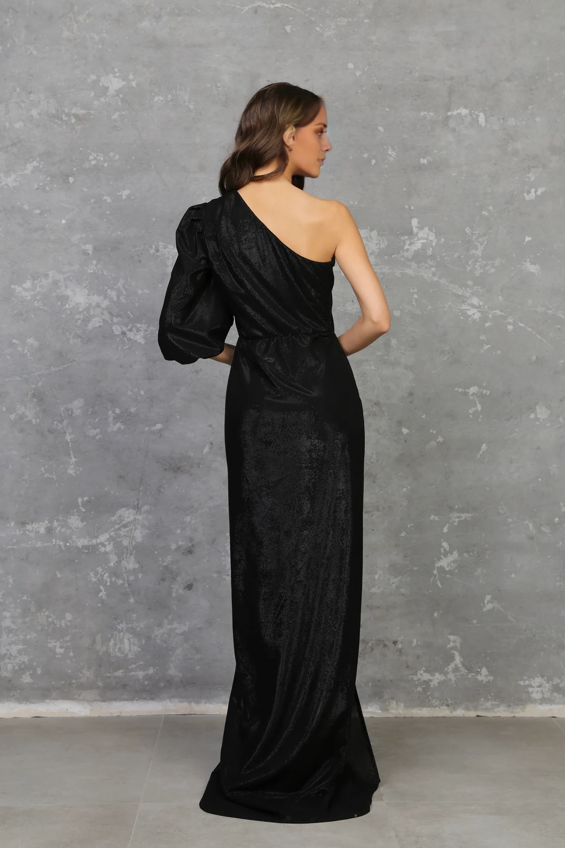 Jimiss - Asymmetric neckline backless side slit and floor length Prom dress
