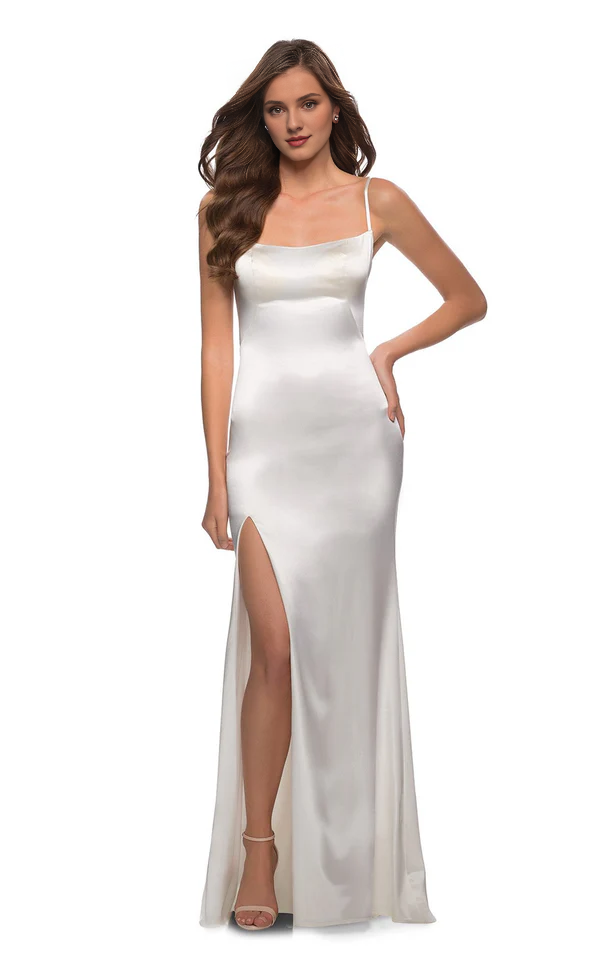 Square neckline sleeveless tight corset and floor length gown evening dresses