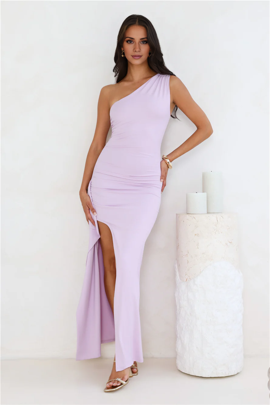Jimiss One shoulder sleeveless off shoulder side slit long Prom dress