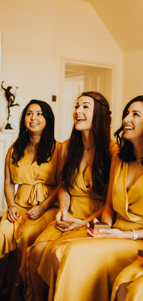 Simple V-neck High-low Charming Sleeveless Evening Dresses Bridesmaid Dresses.DB10720