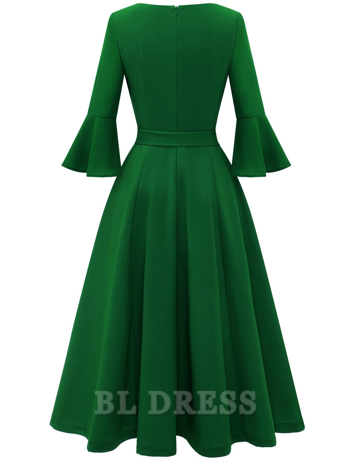 A-line Crew Neck Elegant Bell Sleeve formal dresses Bridesmaid Dresses evening gown Prom Dress