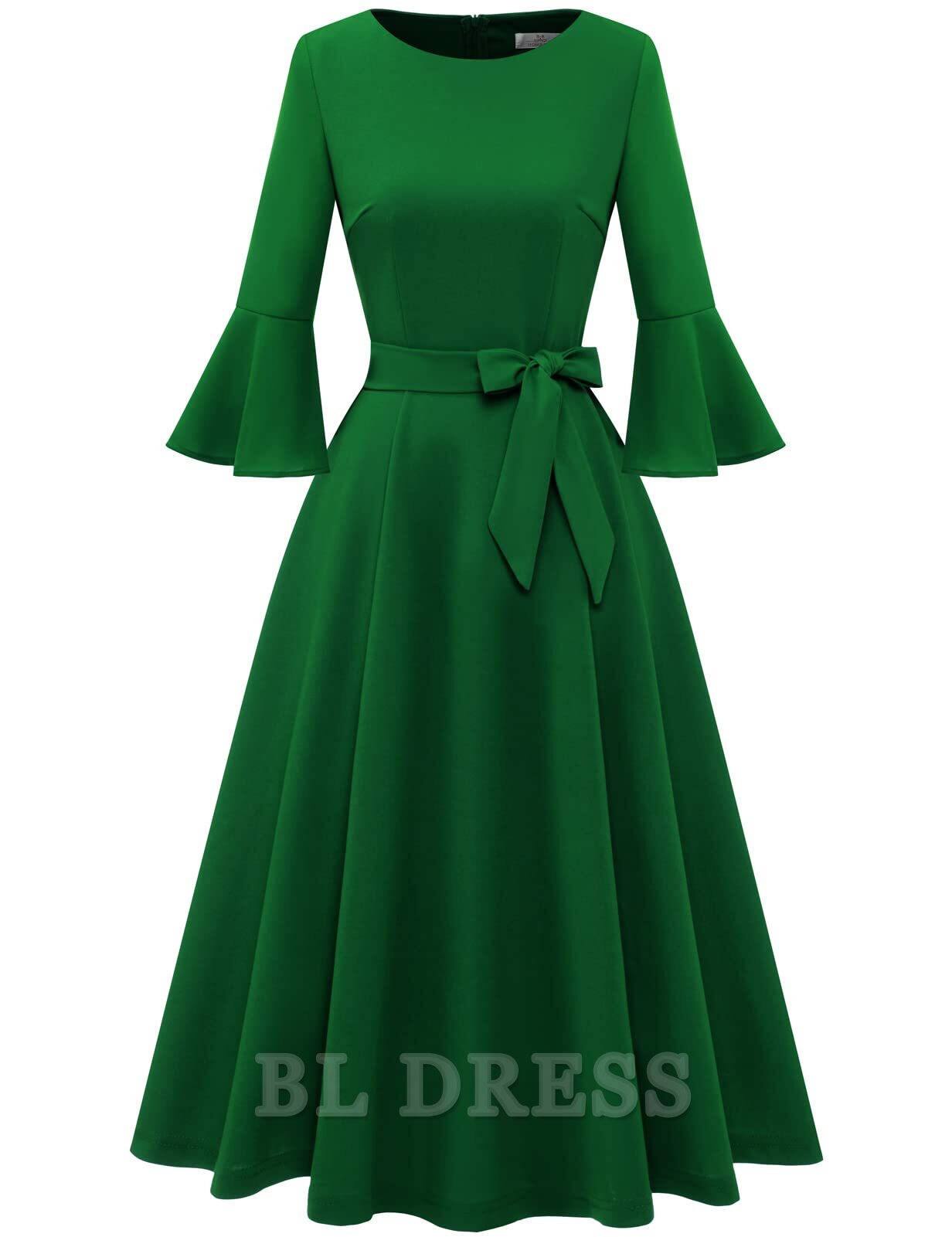 A-line Crew Neck Elegant Bell Sleeve formal dresses Bridesmaid Dresses evening gown Prom Dress