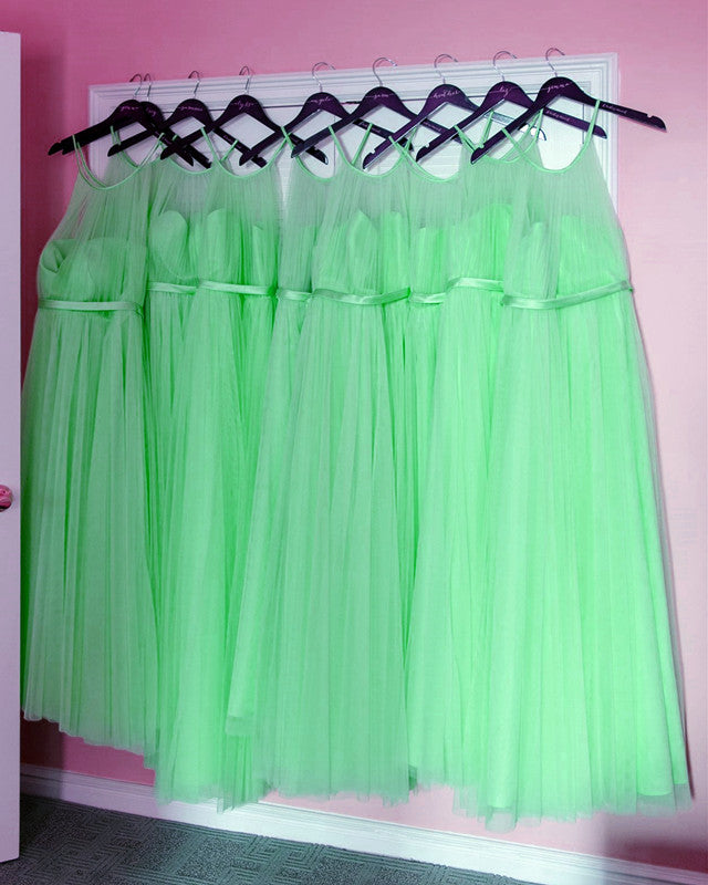 Halter Top Tulle Floor Length Bridesmaid Dresses For Weddings