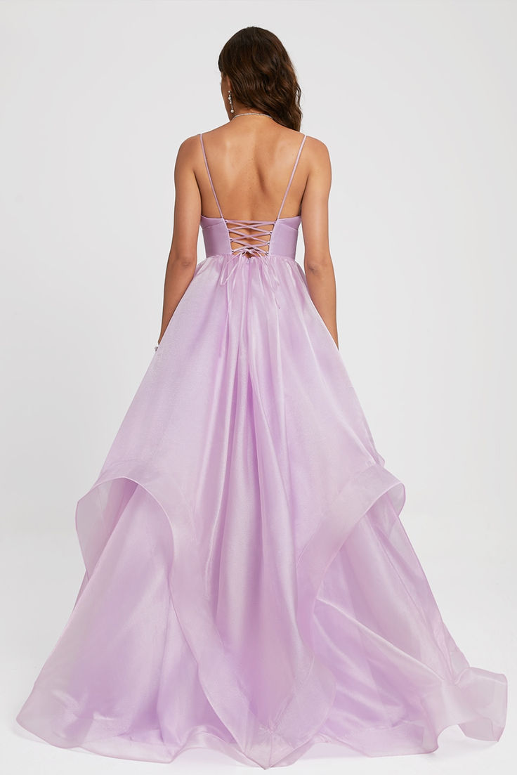 Ball Dress Princess V-neck Sweeping Tail Evening Gown