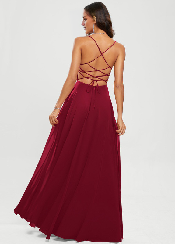 A-line sweetheart floor-length chiffon prom dress