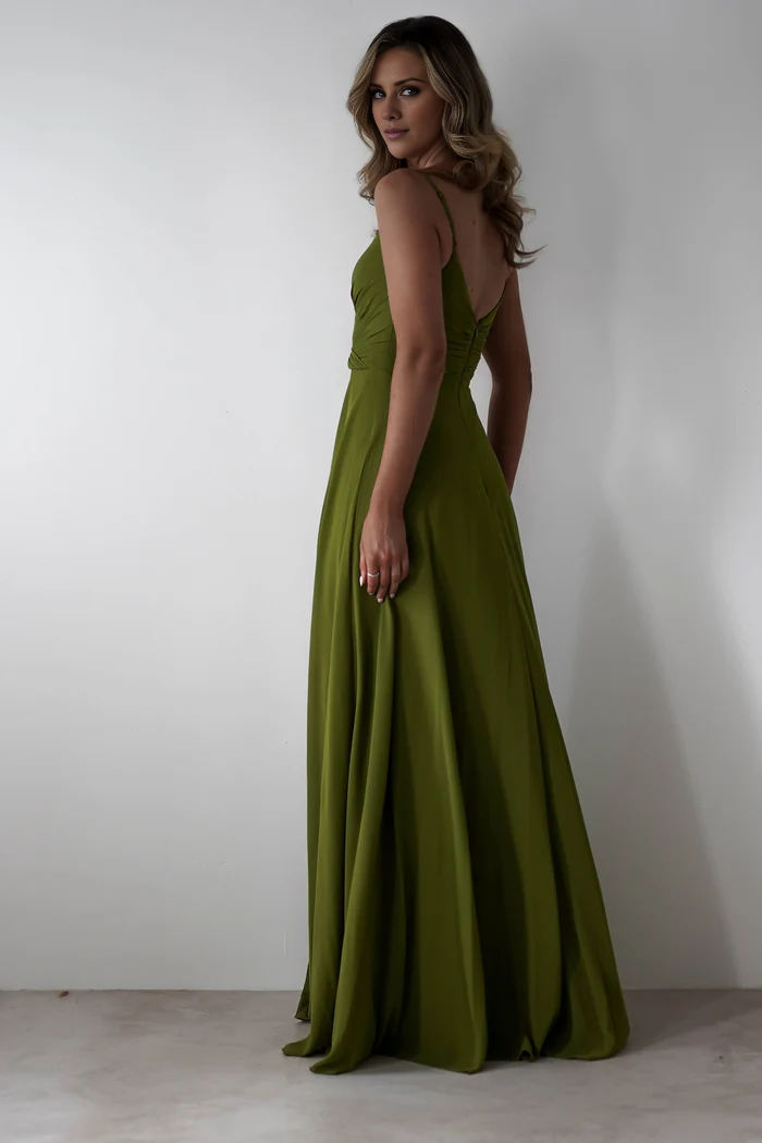 Thin shoulder strap with open back and floor length Prom Dress - Jimiss Dress