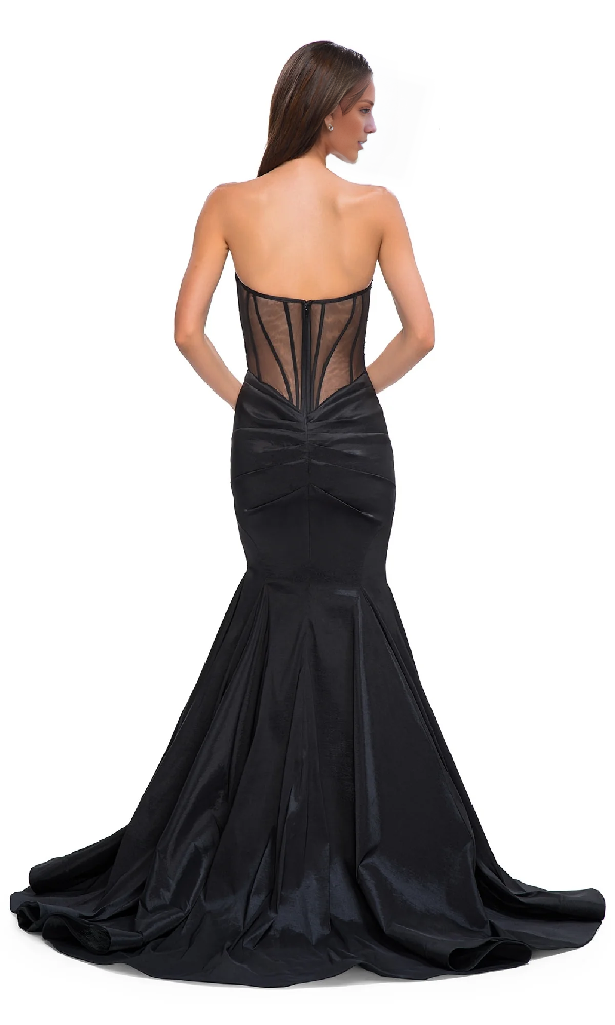 Jimiss off shoulder strapless mermaid satin and floor length evening dress