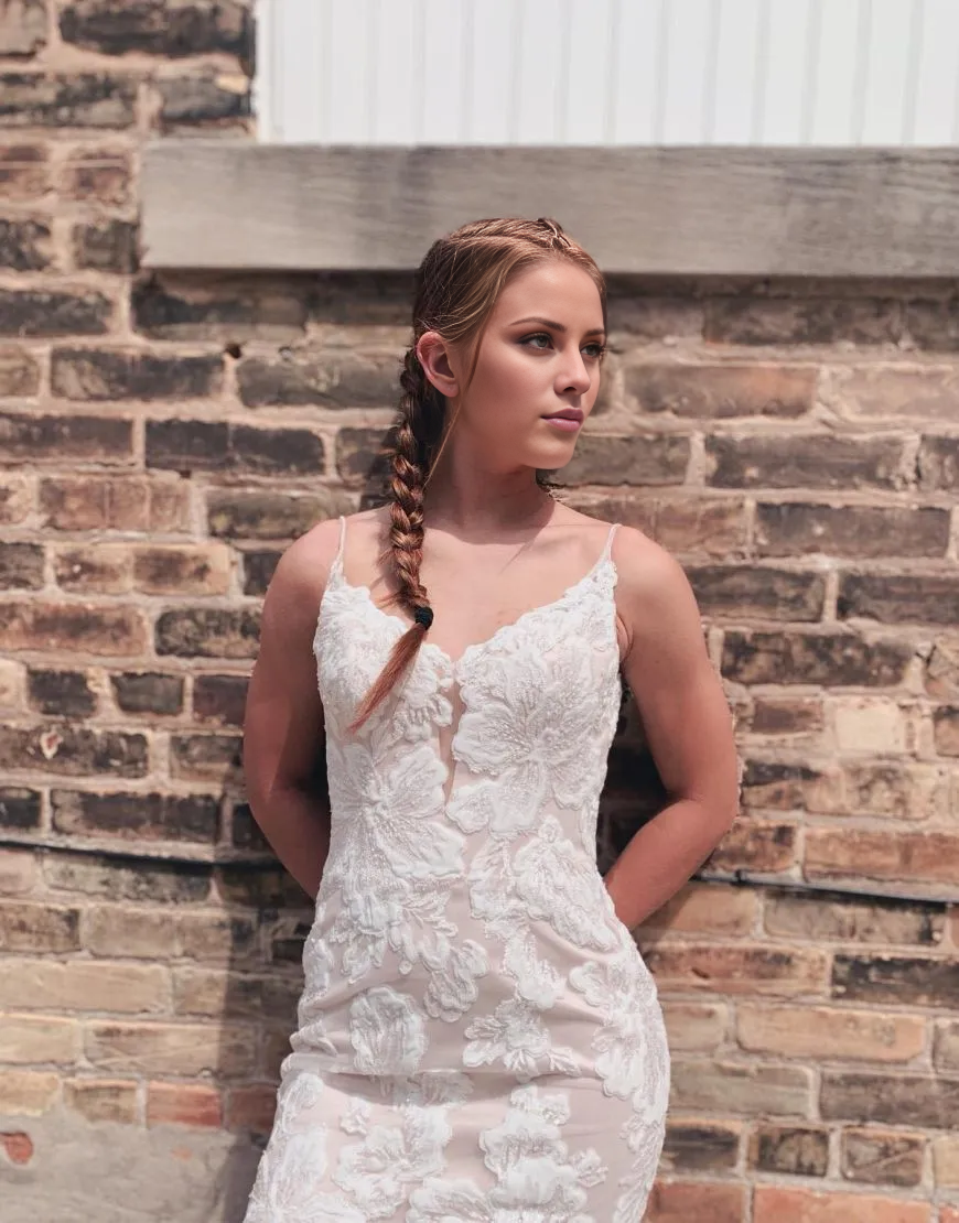 Aimishang Wedding Dress Mermaid Spaghetti Straps Chapel Train With Appliques