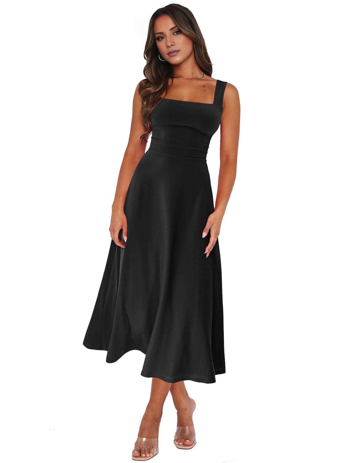 Elegant slim shoulder strap backless dress casual dress sexy vest evening dress