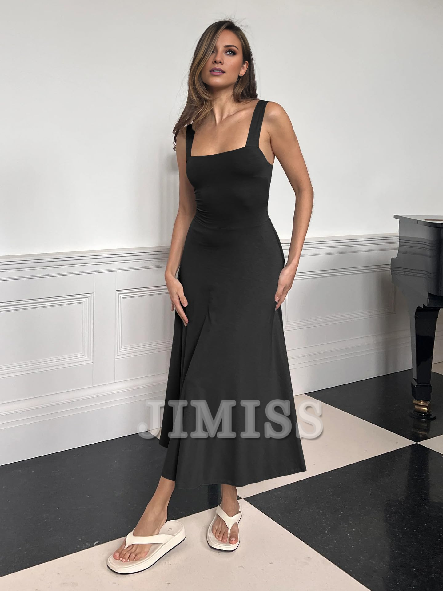 Elegant slim shoulder strap backless dress casual dress sexy vest evening dress