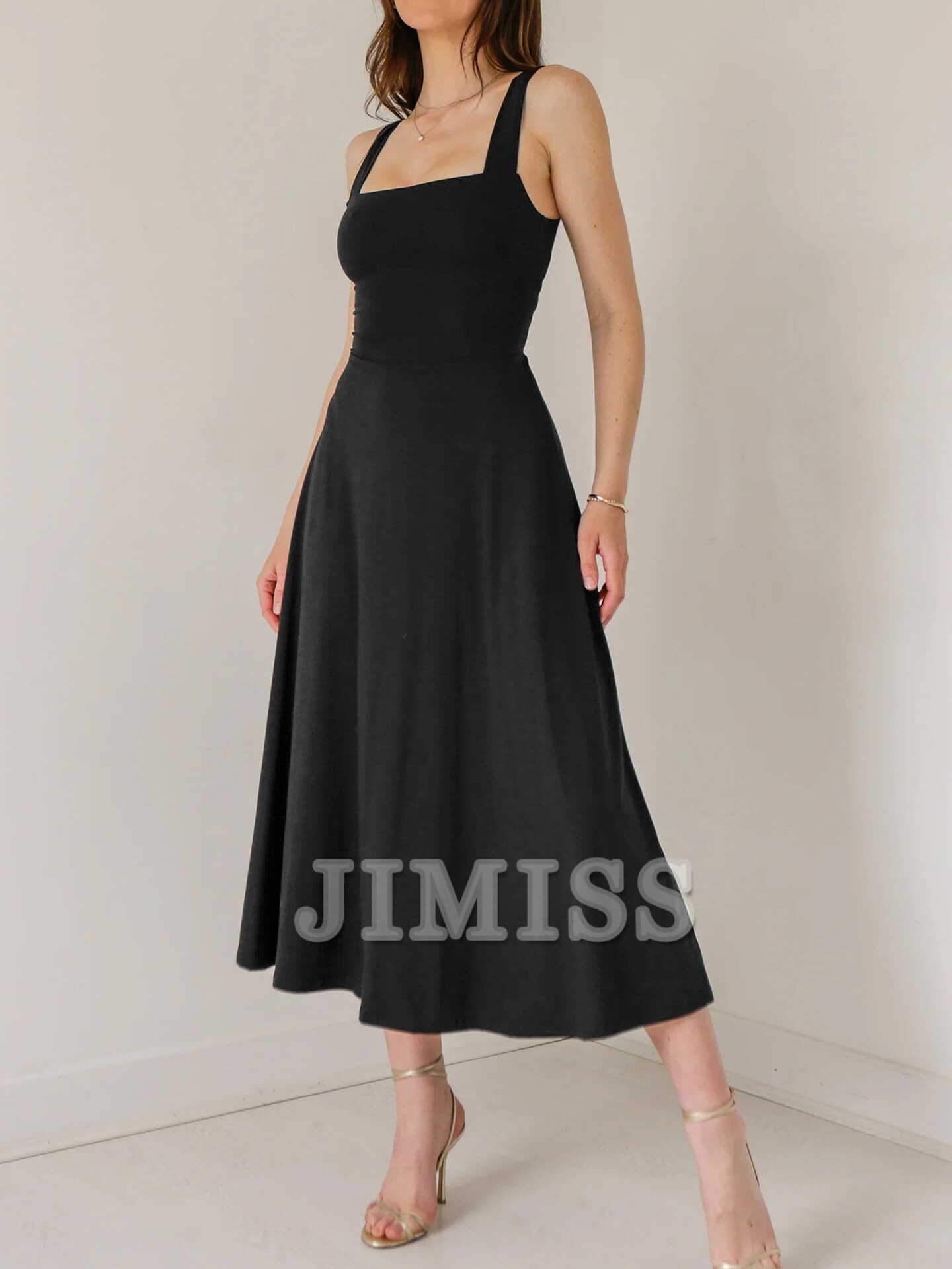 Elegant slim shoulder strap backless dress casual dress sexy vest evening dress