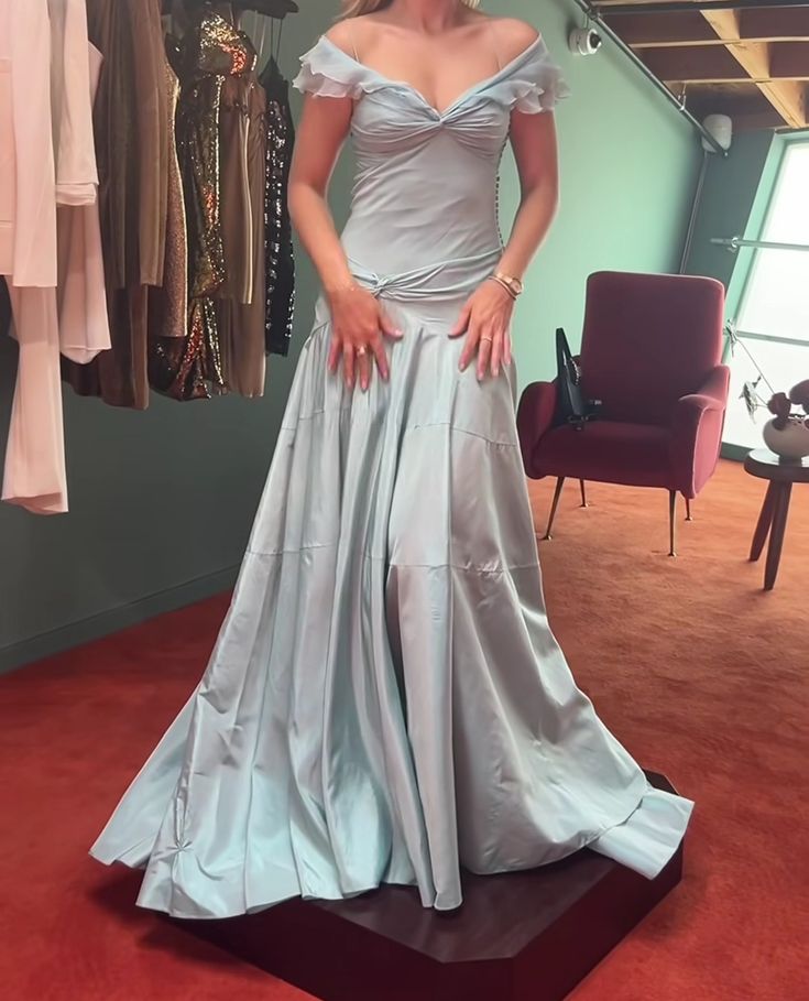 Light Blue Elegant Long Mermaid Evening Dress Formal Dresses