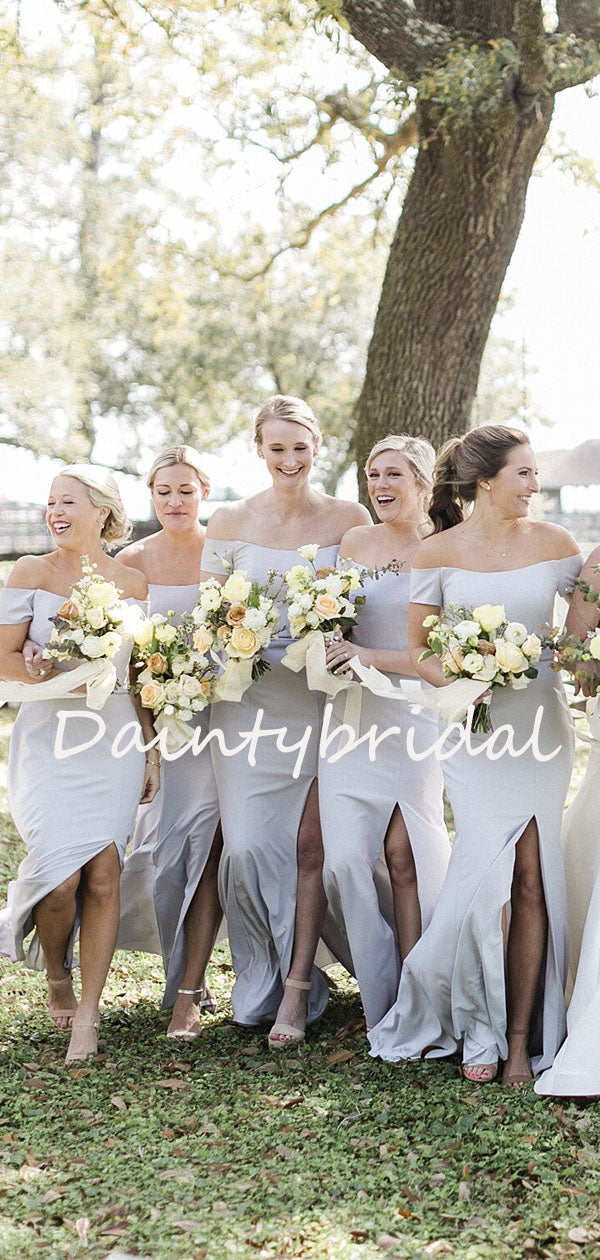 Charming Straight Sleeveless Mermaid Side Slit Long Bridesmaid Dresses.DB10751