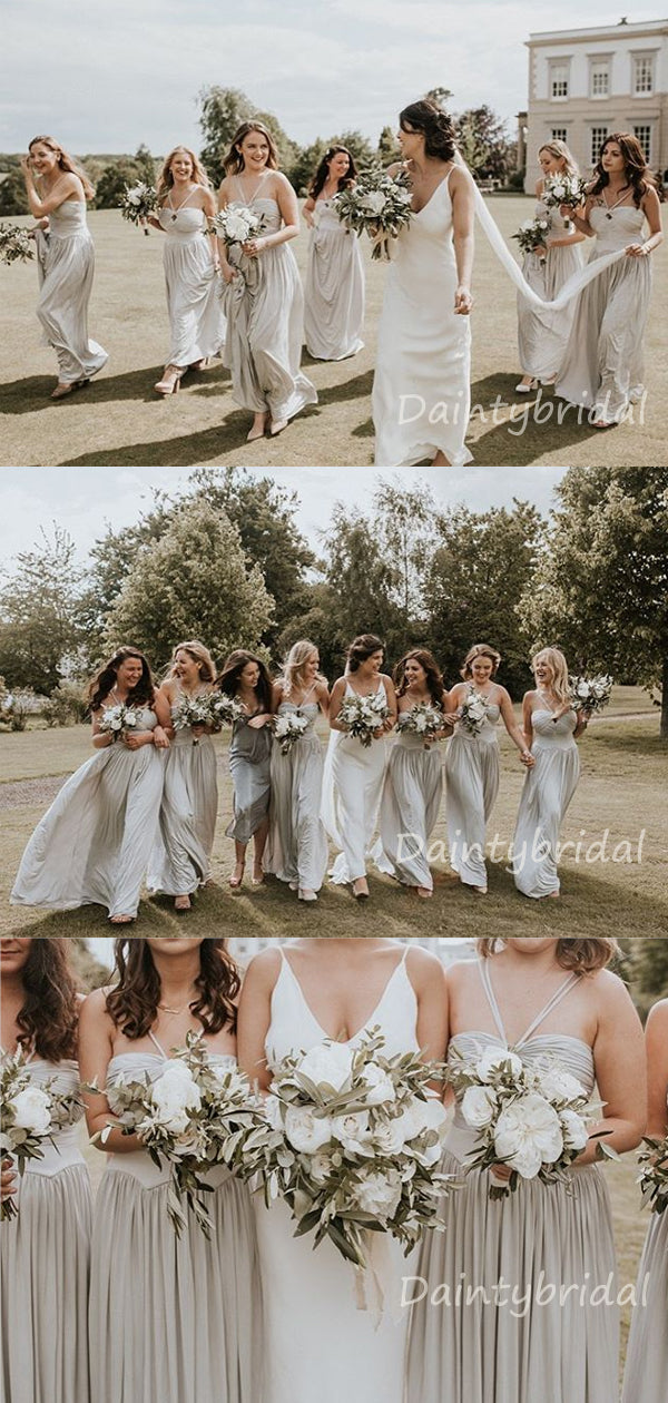 New Arrival Straight Floor Length Chiffon Bridesmaid Dresses.DB10388