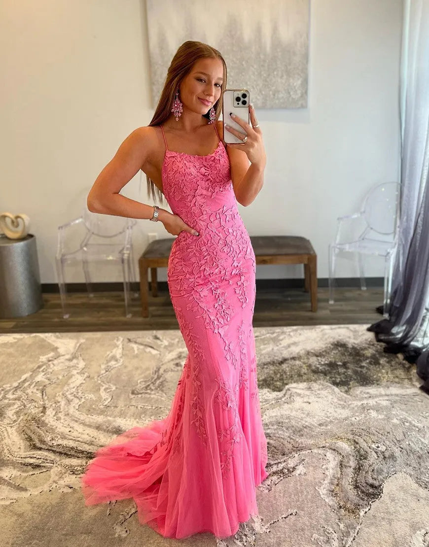 Wholesale Mermaid Pink Long Prom Dress Backless Evening Dress prom dresses with long sleeves