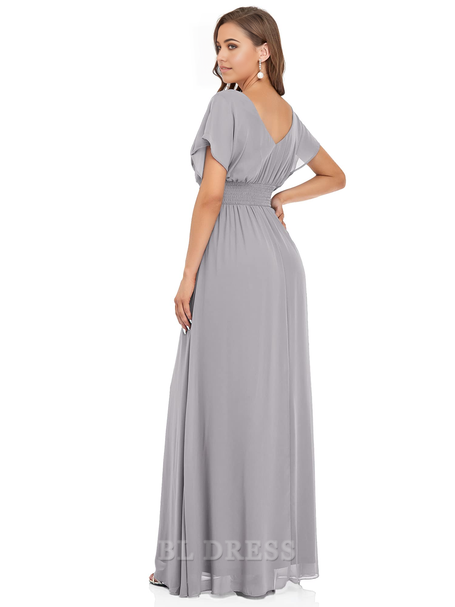Elegant V-Neck Chiffon formal dresses Bridesmaid Dresses evening gown Prom Dress