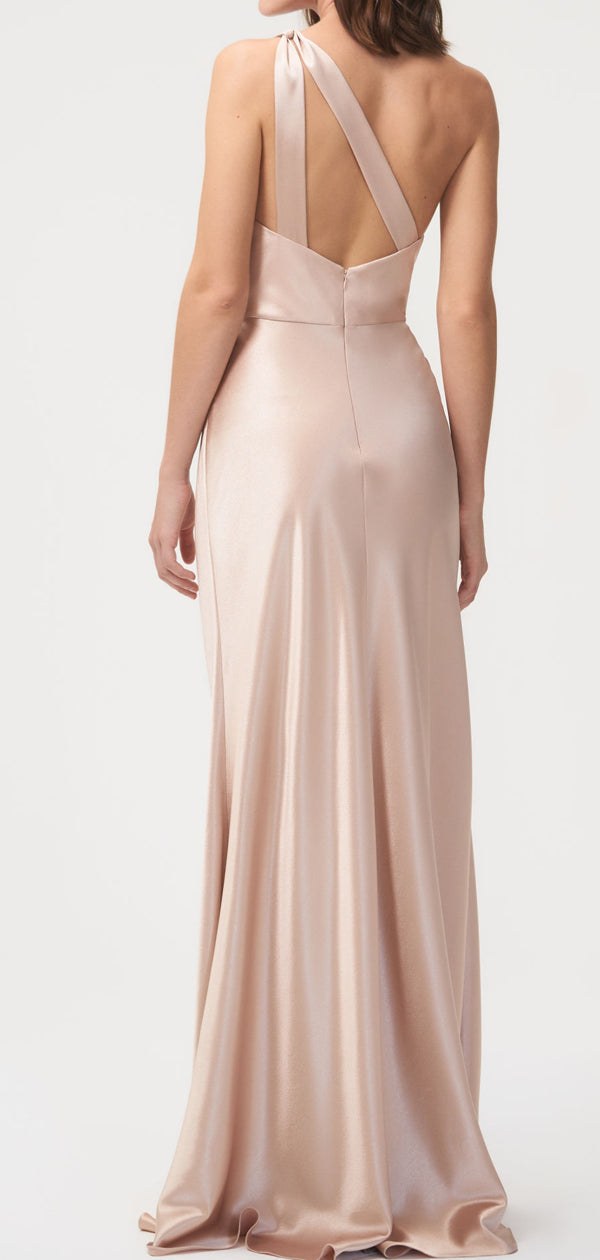 Elegant Simple One-shoulder Mermaid Wedding Party Dresses Long Bridesmaid Dresses.DB10698.