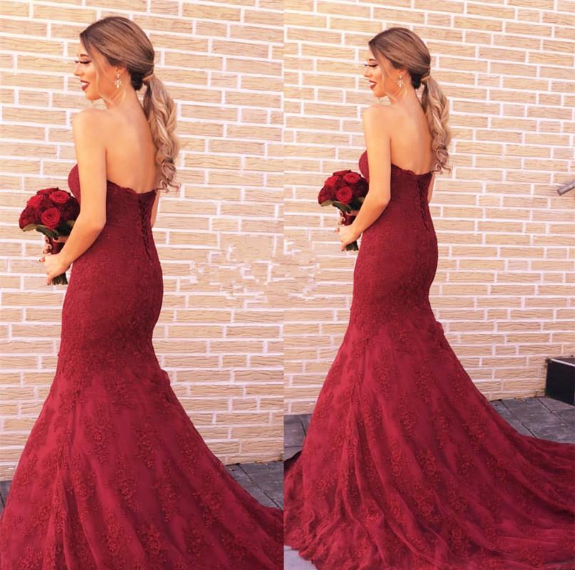 Sweetheart Lace Mermaid Evening Dresses For Engagement Party