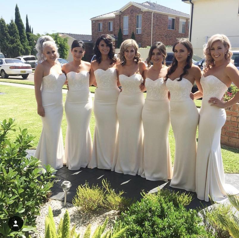 Elegant Lace Appliques Sweetheart Mermaid Bridesmaid Dresses