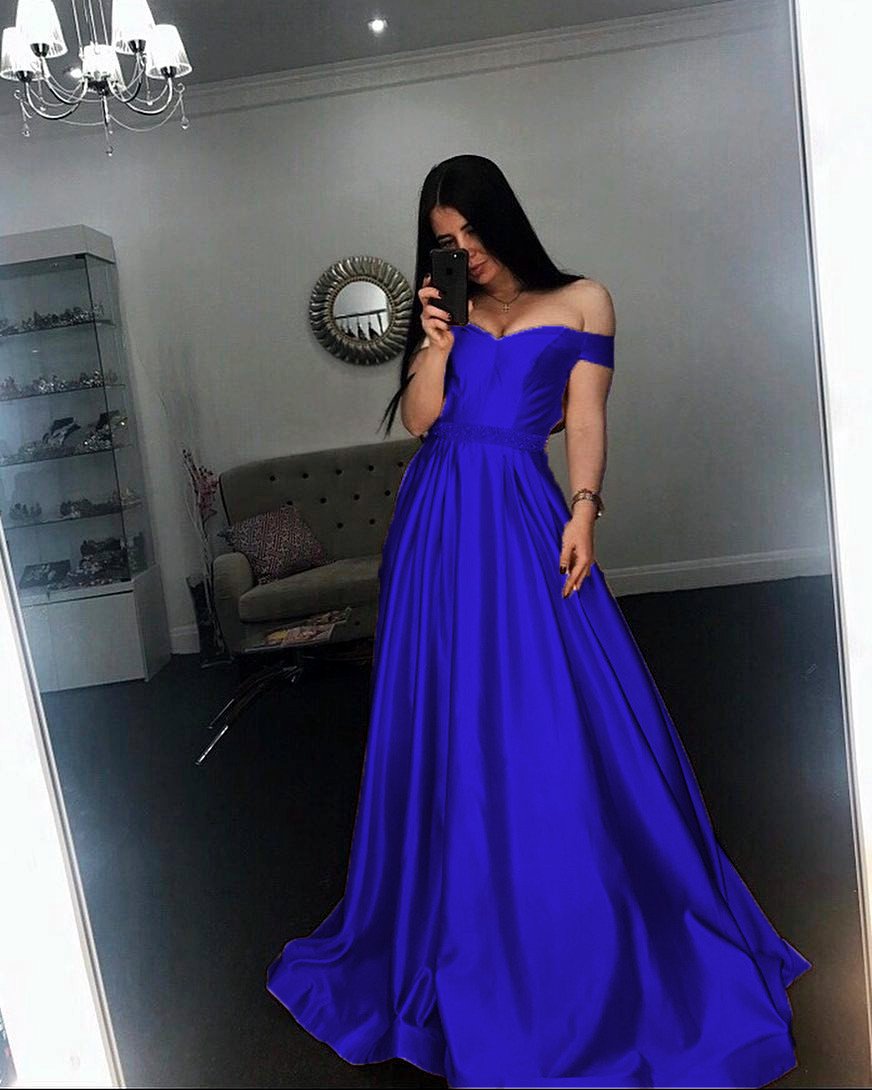 Long Champagne V Neck Evening Dress Off Shoulder Prom Gowns