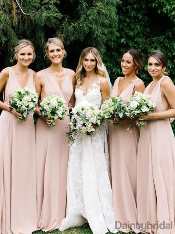 Sexy V-neck A-line Chiffon Bridesmaid Dresses.DB10336