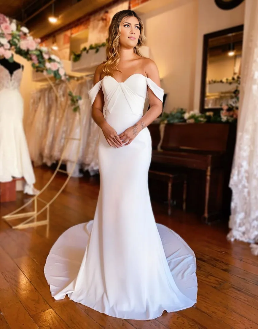 Aimishang Wedding Dress Mermaid Off The Shoulder Satin