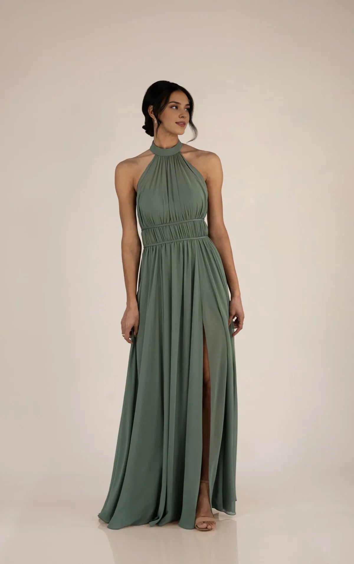Weitese Prom Shop Dresses Flowy Chiffon A-Line Bridesmaid Dress With Halter Neckline Formal Women's Dresses