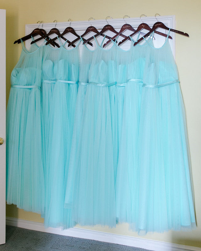 Halter Top Tulle Floor Length Bridesmaid Dresses For Weddings