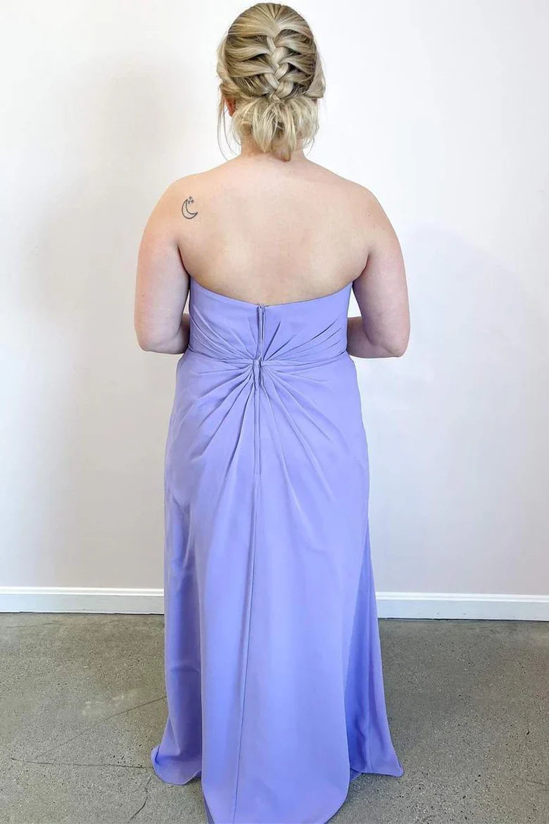 Off-the-Shoulder Floor Length Chiffon Sweetheart Ruched Bridesmaid Dress
