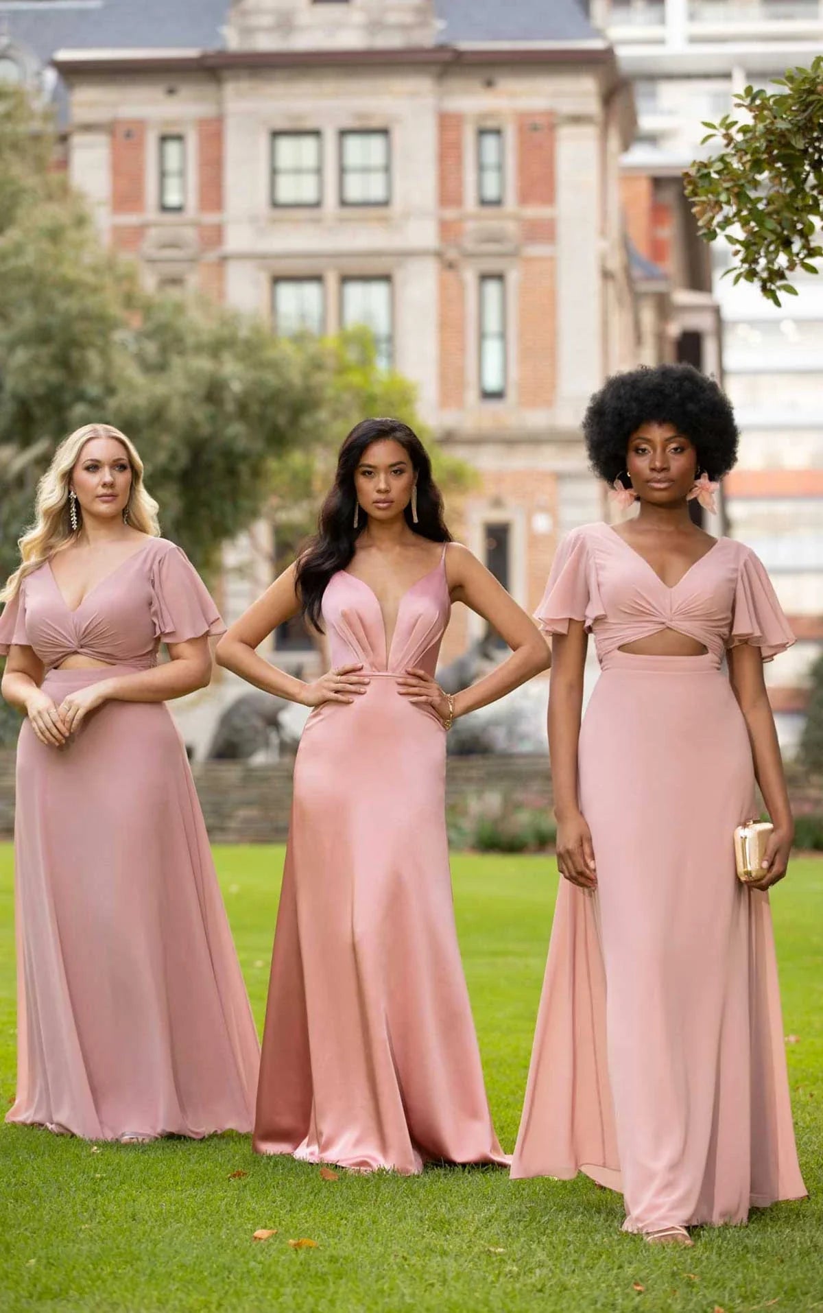 Weitese Prom Shop Dresses Chiffon A-line Bridesmaid Gown with Flutter Sleeves Formal Women's Dresses