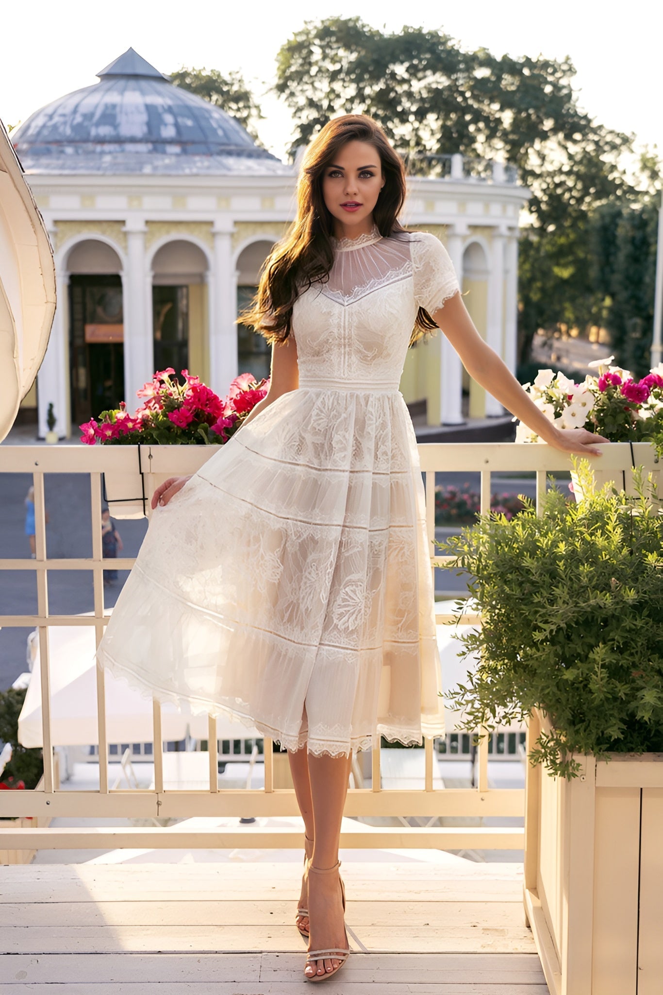 Midi Lace Formal Black Cocktail Dress