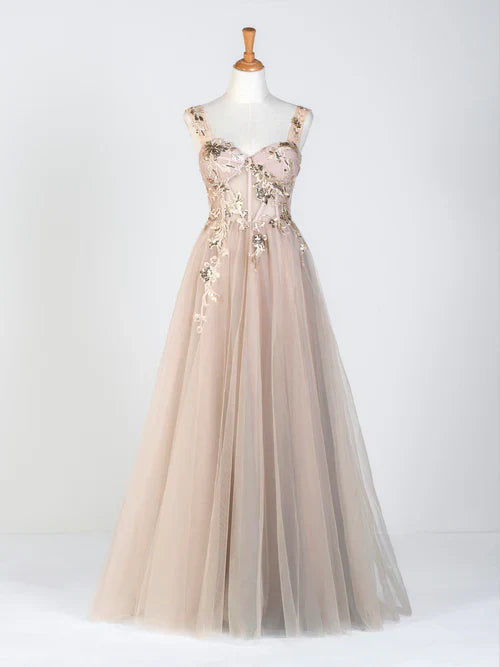 Aimishang Elegant Evening Dress Corset Lace Floor Length Tulle Applique Prom Dress