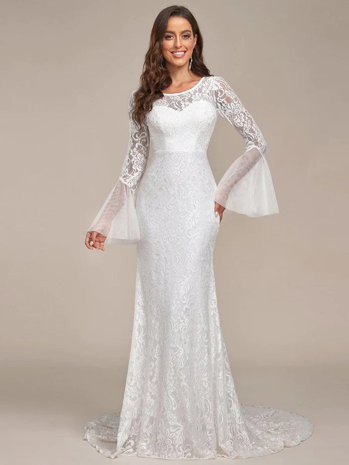 Aimishang Romantic V Back Mermaid Lace Wedding Dress