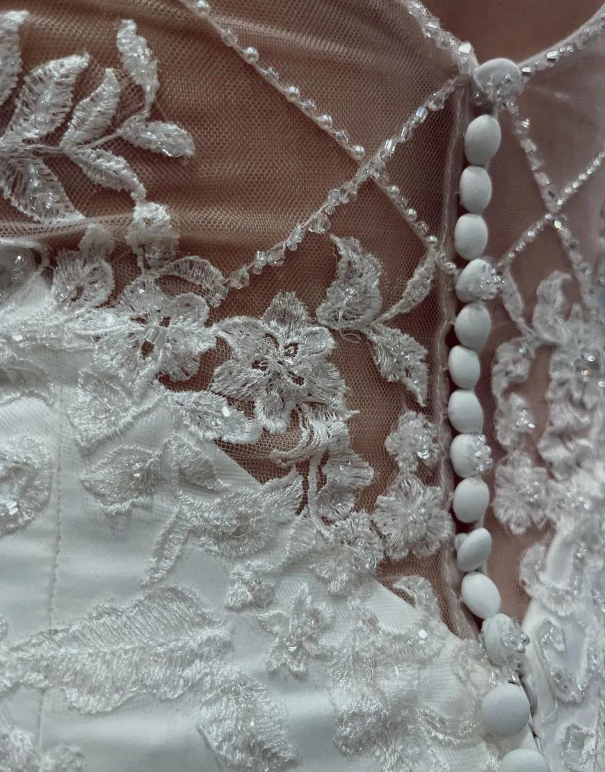 Aimishang Wedding Dress Mermaid Spaghetti Straps Satin With Appliques