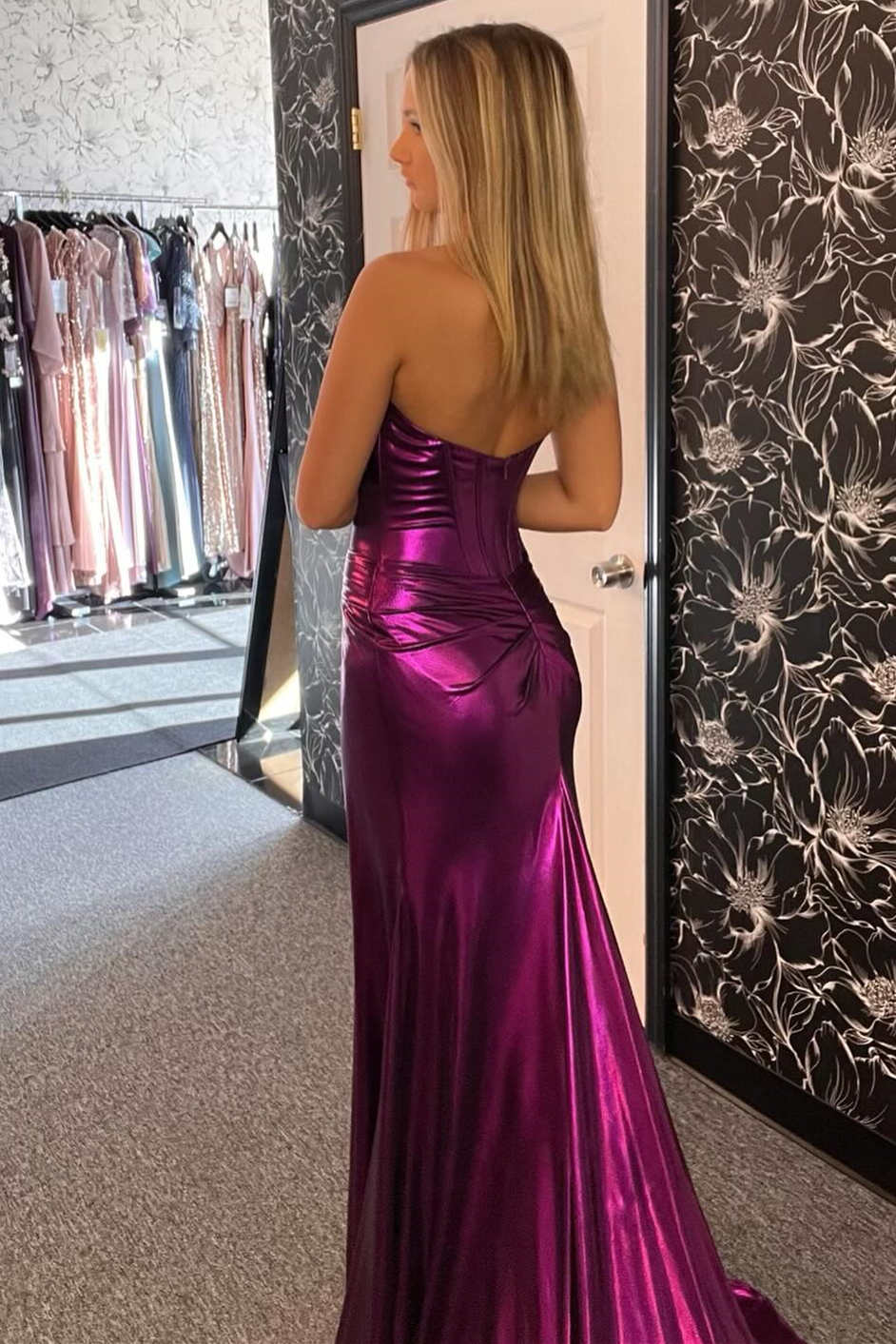 Sweetheart Corset Mermaid Prom Dress with Slit
