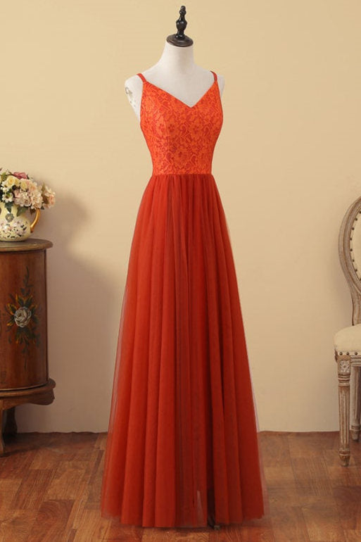 V-Neck Sienna Lace Top Bridesmaid Dress