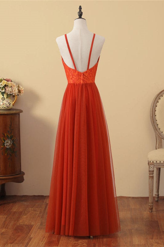 V-Neck Sienna Lace Top Bridesmaid Dress