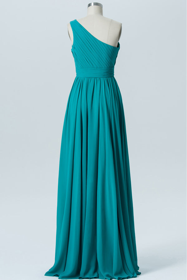 Tauquoise Floor Length Ruffled Bridesmaid Dress