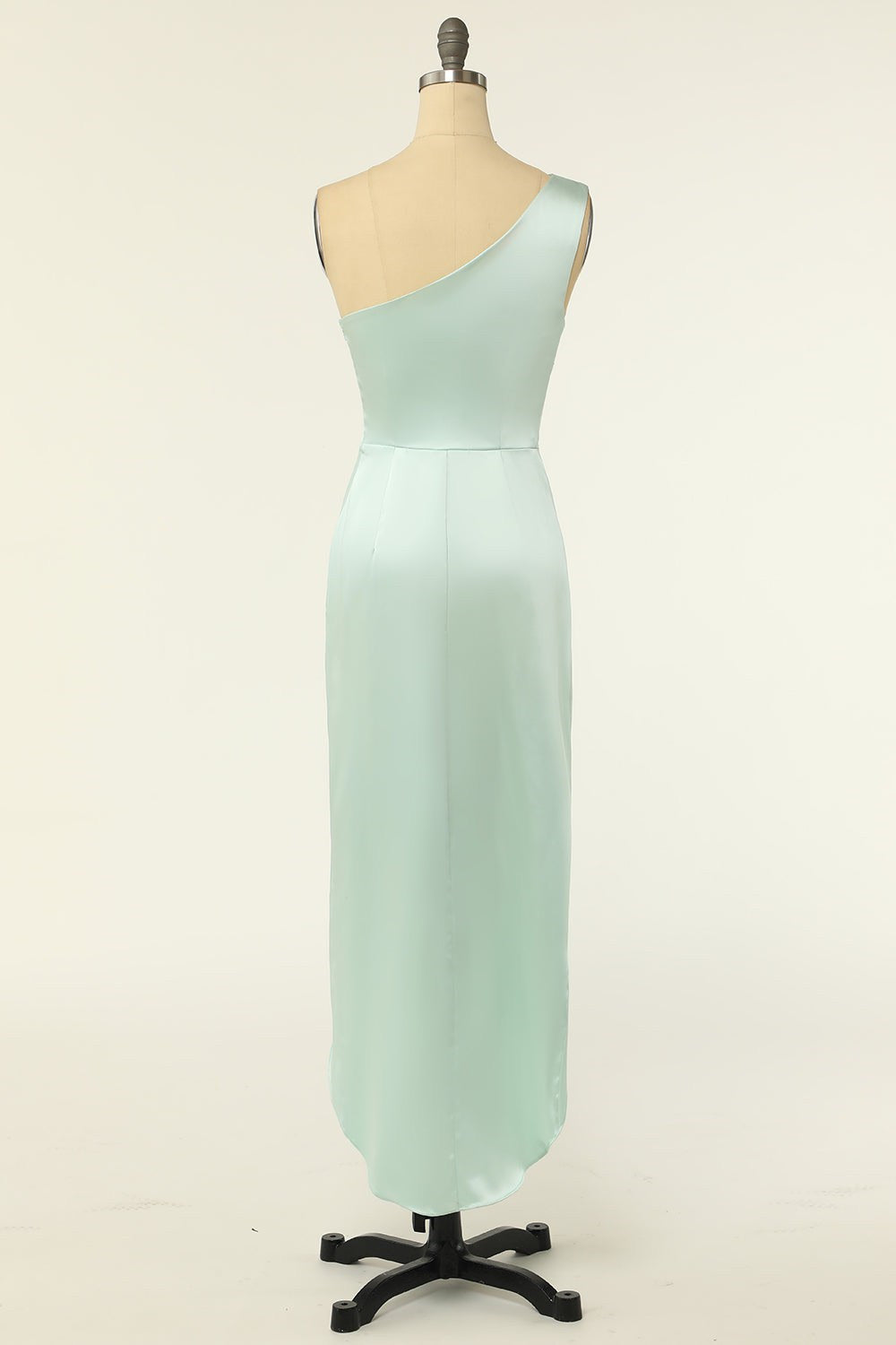 Tulip Hem Mint Green Satin Bridesmaid Dress